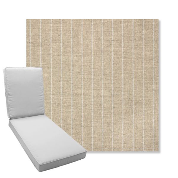 Picture of Ticking Dove | Boxed Chaise Lounge Cushion - Sunbrella© Fabric