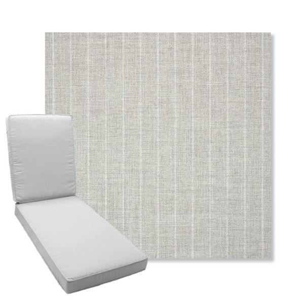 Picture of Ticking Fog | Boxed Chaise Lounge Cushion - Sunbrella© Fabric