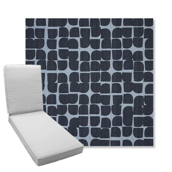 Picture of Toggle Blueprint | Boxed Chaise Lounge Cushion - Sunbrella© Fabric