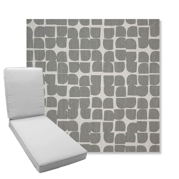 Picture of Toggle Greystone | Boxed Chaise Lounge Cushion - Sunbrella© Fabric