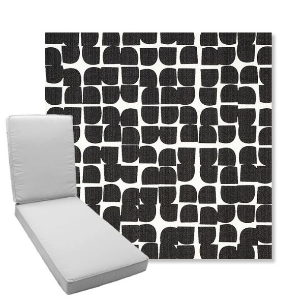 Picture of Toggle Inkblot | Boxed Chaise Lounge Cushion - Sunbrella© Fabric