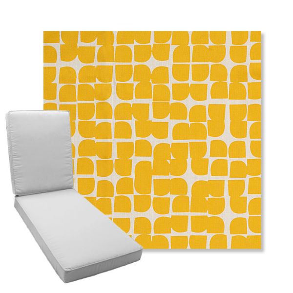 Picture of Toggle Lemon Drop | Boxed Chaise Lounge Cushion - Sunbrella© Fabric