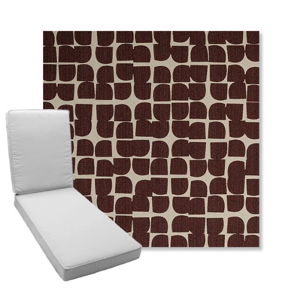 Picture of Toggle Plumberry | Boxed Chaise Lounge Cushion - Sunbrella© Fabric