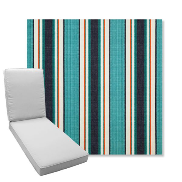 Picture of Token Surfside | Boxed Chaise Lounge Cushion - Sunbrella© Fabric