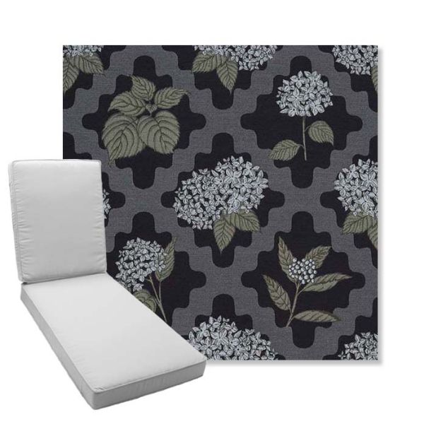 Picture of Trellis Morning Glory | Boxed Chaise Lounge Cushion - Sunbrella© Fabric