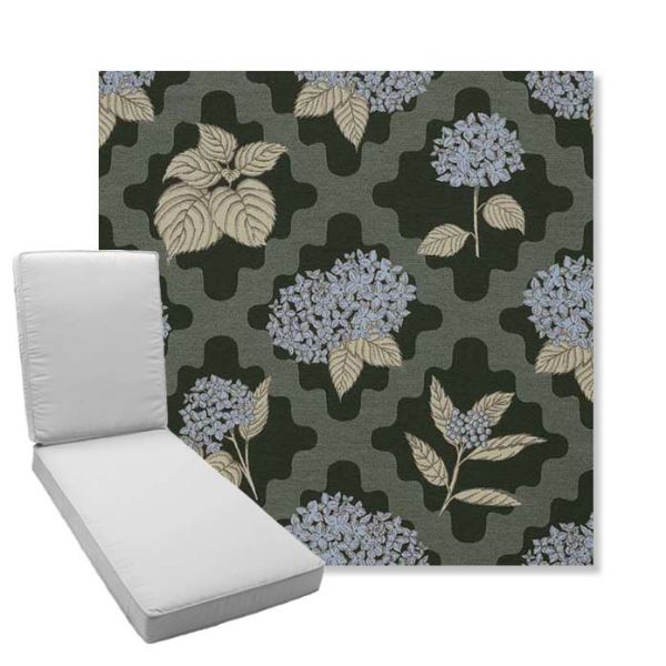 Picture of Trellis Topiary | Boxed Chaise Lounge Cushion - Sunbrella© Fabric