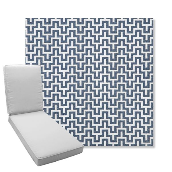 Picture of Underline Denim | Boxed Chaise Lounge Cushion - Sunbrella© Fabric