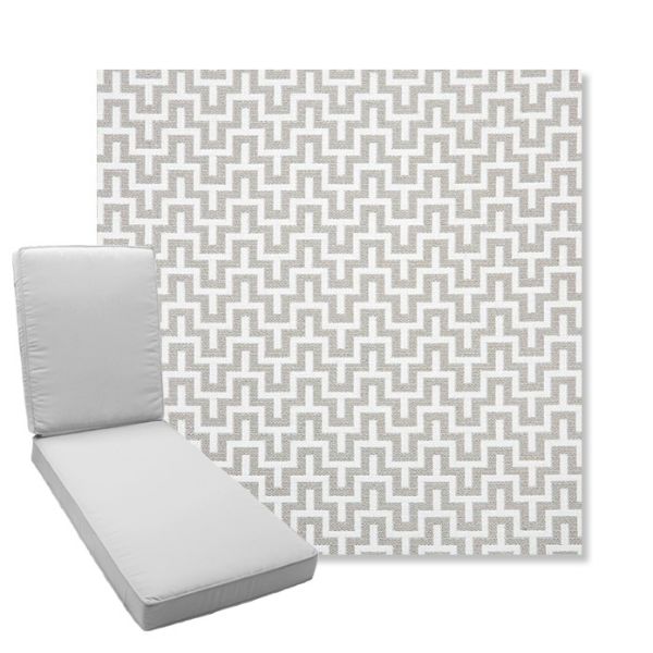 Picture of Underline Dove | Boxed Chaise Lounge Cushion - Sunbrella© Fabric