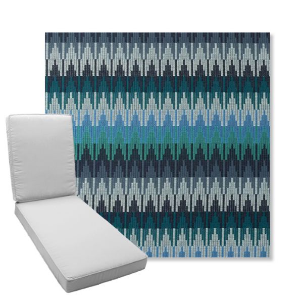 Picture of Valley Lagoon | Boxed Chaise Lounge Cushion - Sunbrella© Fabric