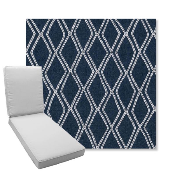 Picture of Voyage Indigo | Boxed Chaise Lounge Cushion - Sunbrella© Fabric