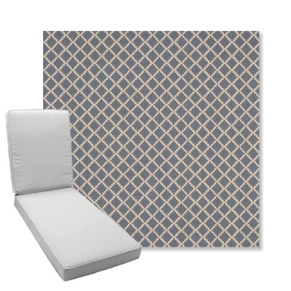 Picture of Yardly Hydrangea | Boxed Chaise Lounge Cushion - Sunbrella© Fabric