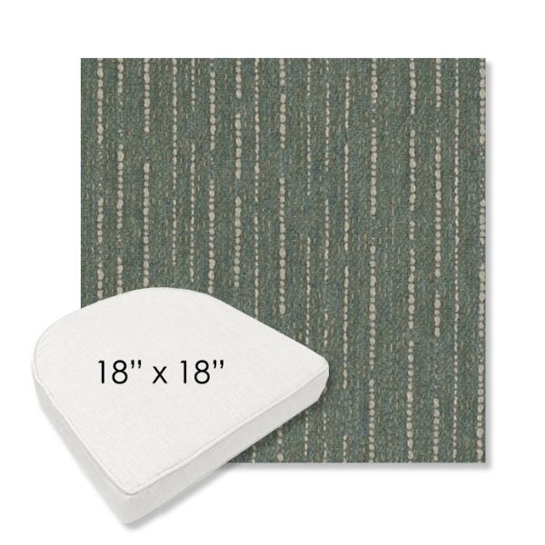 Picture of Abundant Seaglass | 18" x 18" Boxed Contoured Rounded Back Wicker Chair Cushion - Sunbrella© Fabric