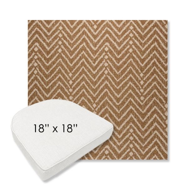 Picture of Argo Toffee | 18" x 18" Boxed Contoured Rounded Back Wicker Chair Cushion - Sunbrella© Fabric