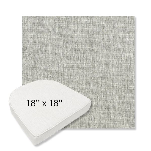 Picture of Canvas Granite | 18" x 18" Boxed Contoured Rounded Back Wicker Chair Cushion - Sunbrella© Fabric