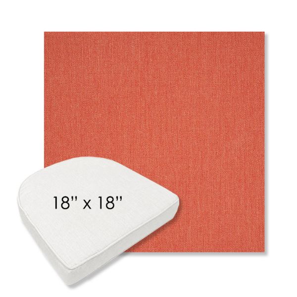 Picture of Canvas Persimmon | 18" x 18" Boxed Contoured Rounded Back Wicker Chair Cushion - Sunbrella© Fabric