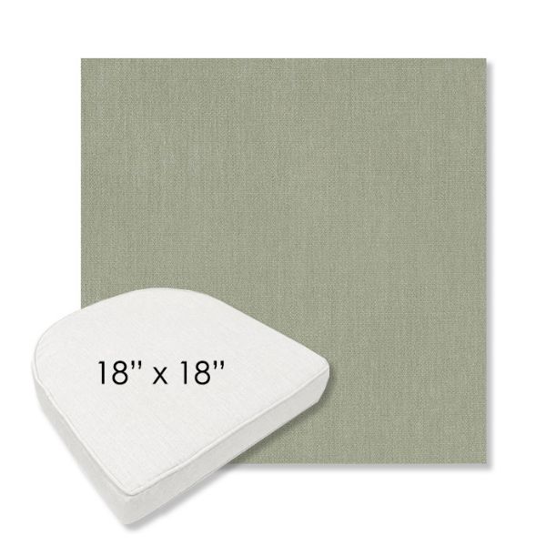 Picture of Canvas Seasalt | 18" x 18" Boxed Contoured Rounded Back Wicker Chair Cushion - Sunbrella© Fabric