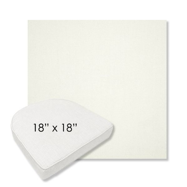 Picture of Canvas White | 18" x 18" Boxed Contoured Rounded Back Wicker Chair Cushion - Sunbrella© Fabric
