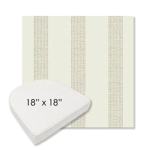 Picture of Caper Linen | 18" x 18" Boxed Contoured Rounded Back Wicker Chair Cushion - Sunbrella© Fabric