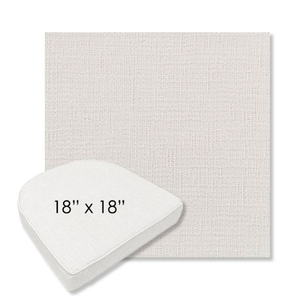 Picture of Cassava White | 18" x 18" Boxed Contoured Rounded Back Wicker Chair Cushion - Sunbrella© Fabric