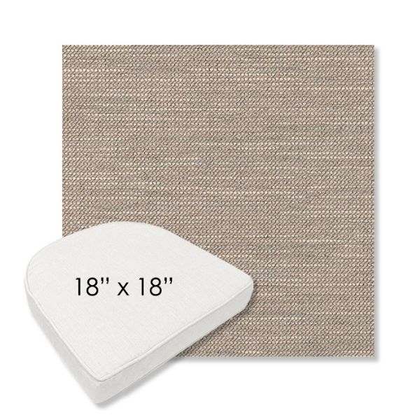 Picture of Charmer Pebble | 18" x 18" Boxed Contoured Rounded Back Wicker Chair Cushion - Sunbrella© Fabric