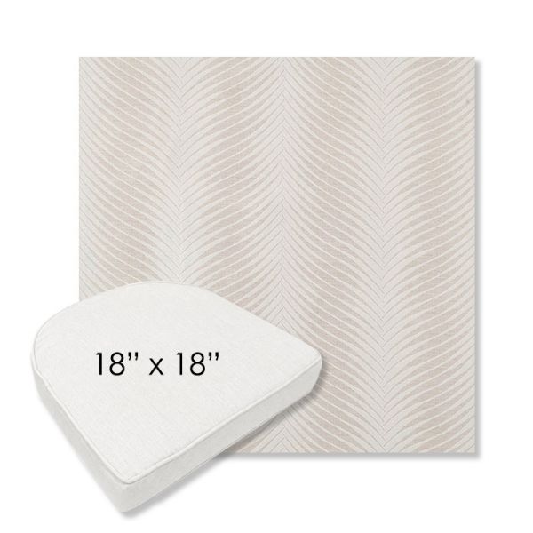 Picture of Clock Out Cloud | 18" x 18" Boxed Contoured Rounded Back Wicker Chair Cushion - Sunbrella© Fabric