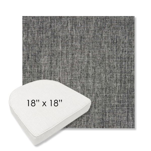 Picture of Crush Pewter | 18" x 18" Boxed Contoured Rounded Back Wicker Chair Cushion - Sunbrella© Fabric