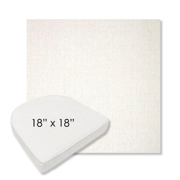 Picture of Crush Snow | 18" x 18" Boxed Contoured Rounded Back Wicker Chair Cushion - Sunbrella© Fabric