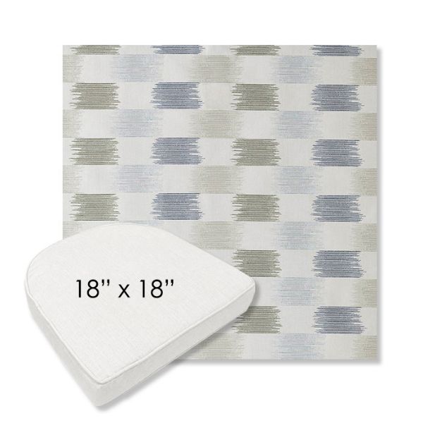 Picture of Dream Mist | 18" x 18" Boxed Contoured Rounded Back Wicker Chair Cushion - Sunbrella© Fabric