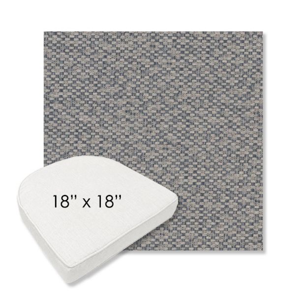 Picture of Dumont Slate | 18" x 18" Boxed Contoured Rounded Back Wicker Chair Cushion - Sunbrella© Fabric
