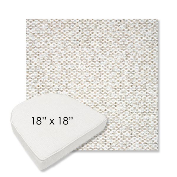 Picture of Dumont Stucco | 18" x 18" Boxed Contoured Rounded Back Wicker Chair Cushion - Sunbrella© Fabric