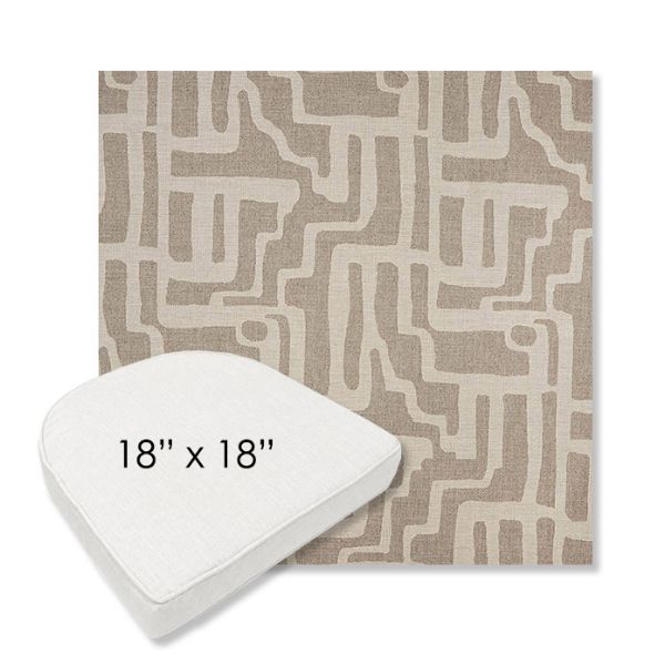 Picture of Escher Greige | 18" x 18" Boxed Contoured Rounded Back Wicker Chair Cushion - Sunbrella© Fabric
