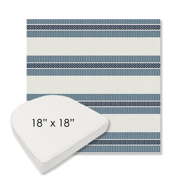 Picture of Excel Denim | 18" x 18" Boxed Contoured Rounded Back Wicker Chair Cushion - Sunbrella© Fabric
