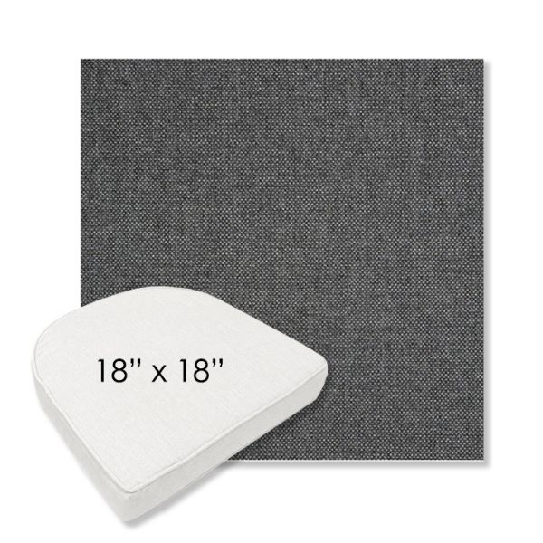 Picture of Idol Slate | 18" x 18" Boxed Contoured Rounded Back Wicker Chair Cushion - Sunbrella© Fabric
