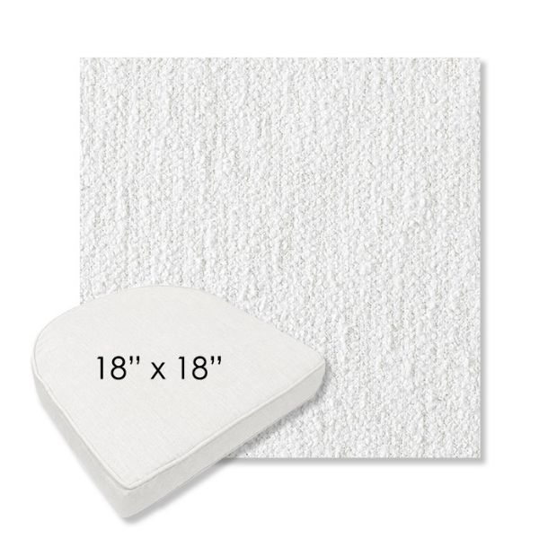 Picture of Improve White | 18" x 18" Boxed Contoured Rounded Back Wicker Chair Cushion - Sunbrella© Fabric
