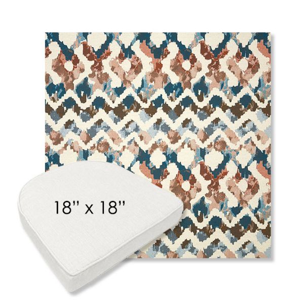 Picture of Inga Boho | 18" x 18" Boxed Contoured Rounded Back Wicker Chair Cushion - Sunbrella© Fabric