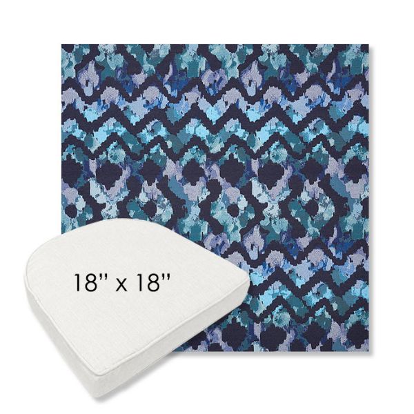 Picture of Inga Waterscape | 18" x 18" Boxed Contoured Rounded Back Wicker Chair Cushion - Sunbrella© Fabric