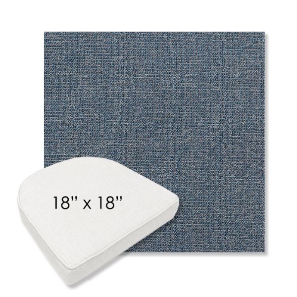 Picture of Kismet Denim | 18" x 18" Boxed Contoured Rounded Back Wicker Chair Cushion - Sunbrella© Fabric