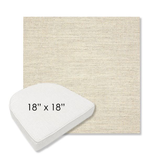 Picture of Kudos Mortar | 18" x 18" Boxed Contoured Rounded Back Wicker Chair Cushion - Sunbrella© Fabric