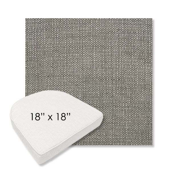 Picture of Linville Charcoal | 18" x 18" Boxed Contoured Rounded Back Wicker Chair Cushion - Sunbrella© Fabric