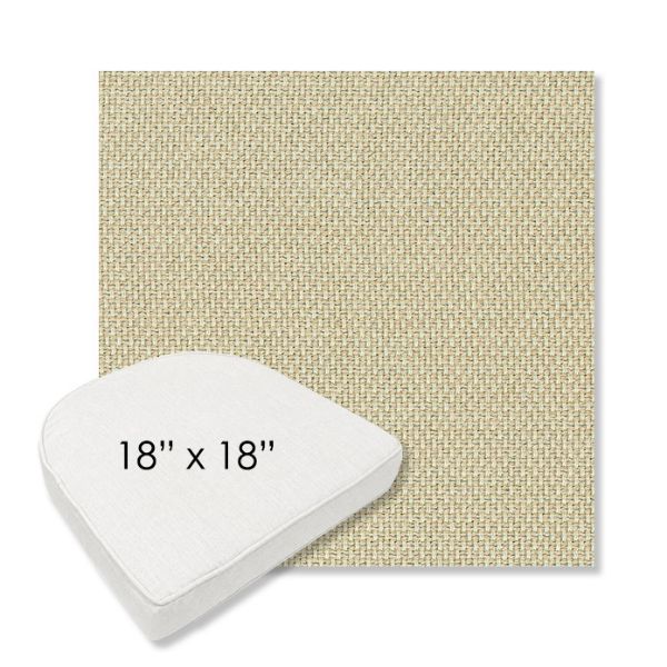 Picture of Mainstreet Putty | 18" x 18" Boxed Contoured Rounded Back Wicker Chair Cushion - Sunbrella© Fabric