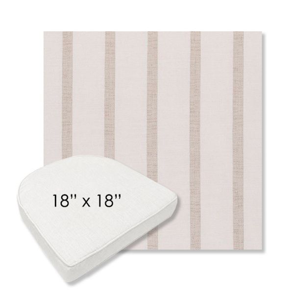 Picture of Mixi Linen | 18" x 18" Boxed Contoured Rounded Back Wicker Chair Cushion - Sunbrella© Fabric
