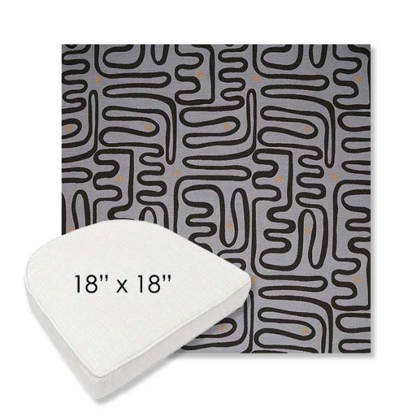 Picture of Nema Moonlight | 18" x 18" Boxed Contoured Rounded Back Wicker Chair Cushion - Sunbrella© Fabric