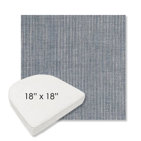 Picture of Nova Denim | 18" x 18" Boxed Contoured Rounded Back Wicker Chair Cushion - Sunbrella© Fabric