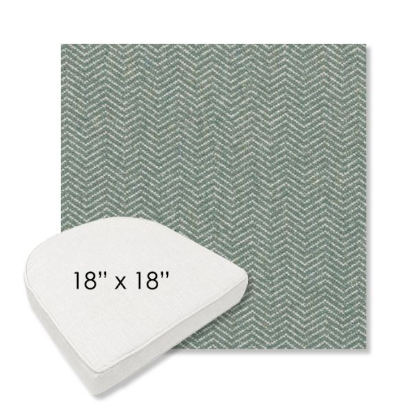 Picture of Odette Spa | 18" x 18" Boxed Contoured Rounded Back Wicker Chair Cushion - Sunbrella© Fabric