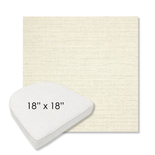 Picture of Piazza Parchment | 18" x 18" Boxed Contoured Rounded Back Wicker Chair Cushion - Sunbrella© Fabric