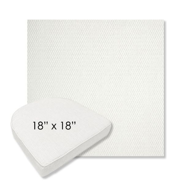 Picture of Pique Salt | 18" x 18" Boxed Contoured Rounded Back Wicker Chair Cushion - Sunbrella© Fabric