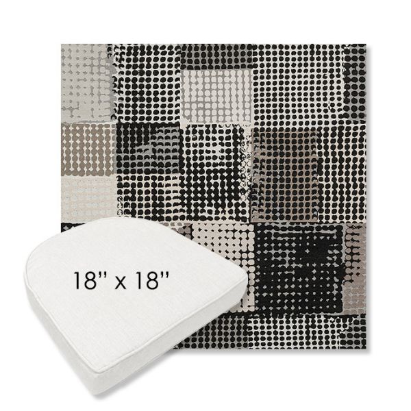 Picture of Pop Film | 18" x 18" Boxed Contoured Rounded Back Wicker Chair Cushion - Sunbrella© Fabric