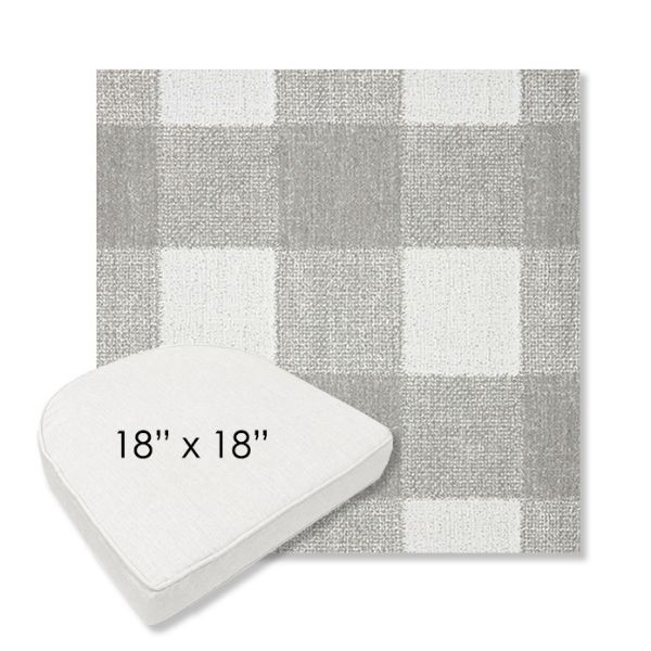 Picture of Preso Pebble | 18" x 18" Boxed Contoured Rounded Back Wicker Chair Cushion - Sunbrella© Fabric