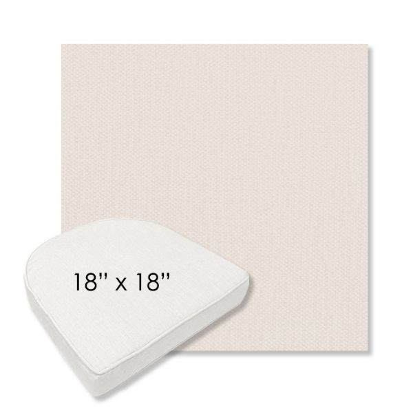 Picture of Proof Snow | 18" x 18" Boxed Contoured Rounded Back Wicker Chair Cushion - Sunbrella© Fabric