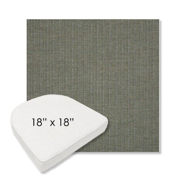 Picture of Proven Olive | 18" x 18" Boxed Contoured Rounded Back Wicker Chair Cushion - Sunbrella© Fabric